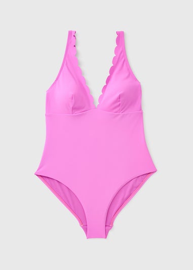 Magenta Scallop Swimsuit