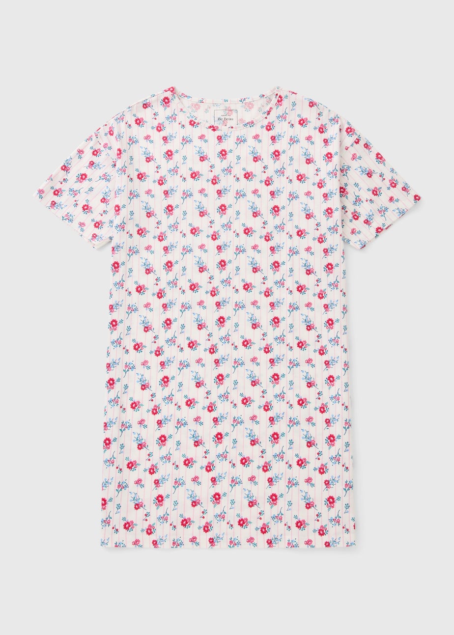White Floral T-Shirt Nightie