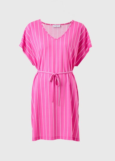 Pink Stripe Jersey Kaftan