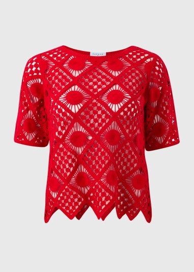 Red Crochet Top
