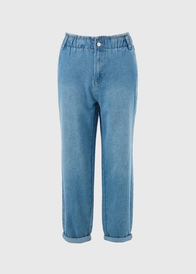 Mid Wash Paperbag Jeans