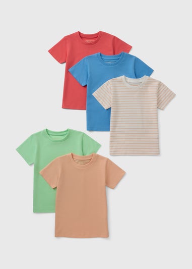 5 Pack Boys Multicoloured Summer T-Shirts (1-7 Years)