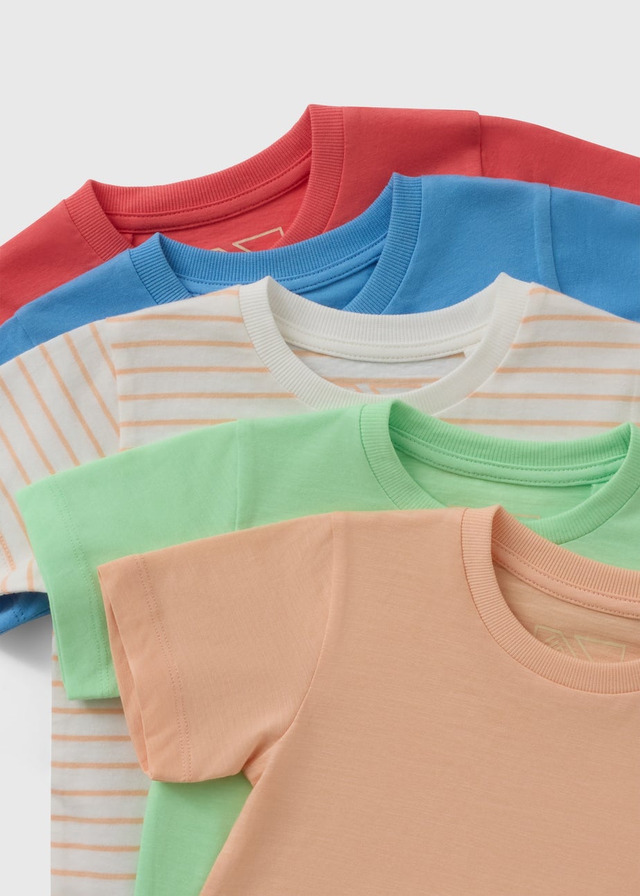 5 Pack Boys Multicoloured Summer T-Shirts (1-7 Years)
