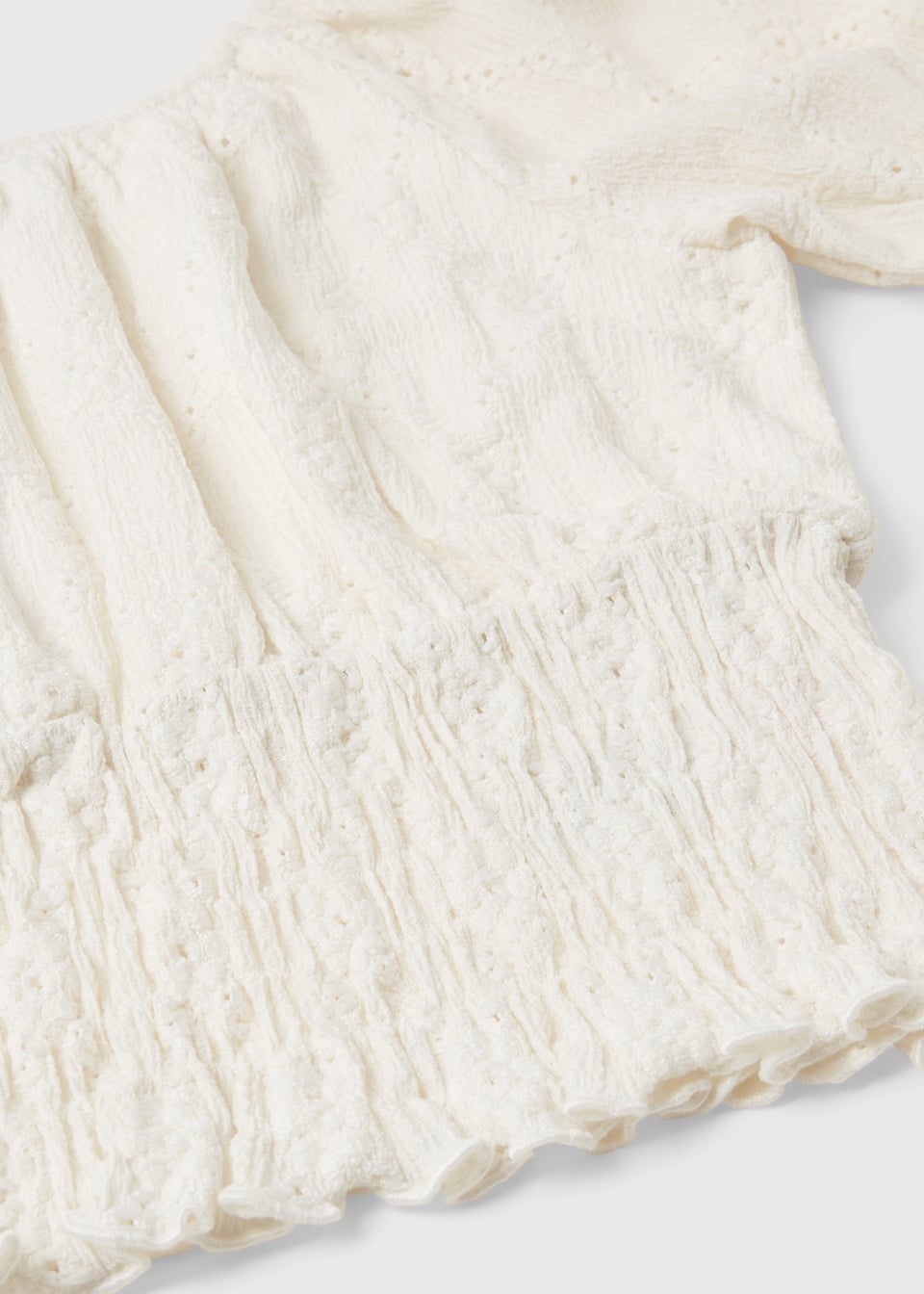 Girls Cream Broderie Top & Trouser Set (7-15yrs)