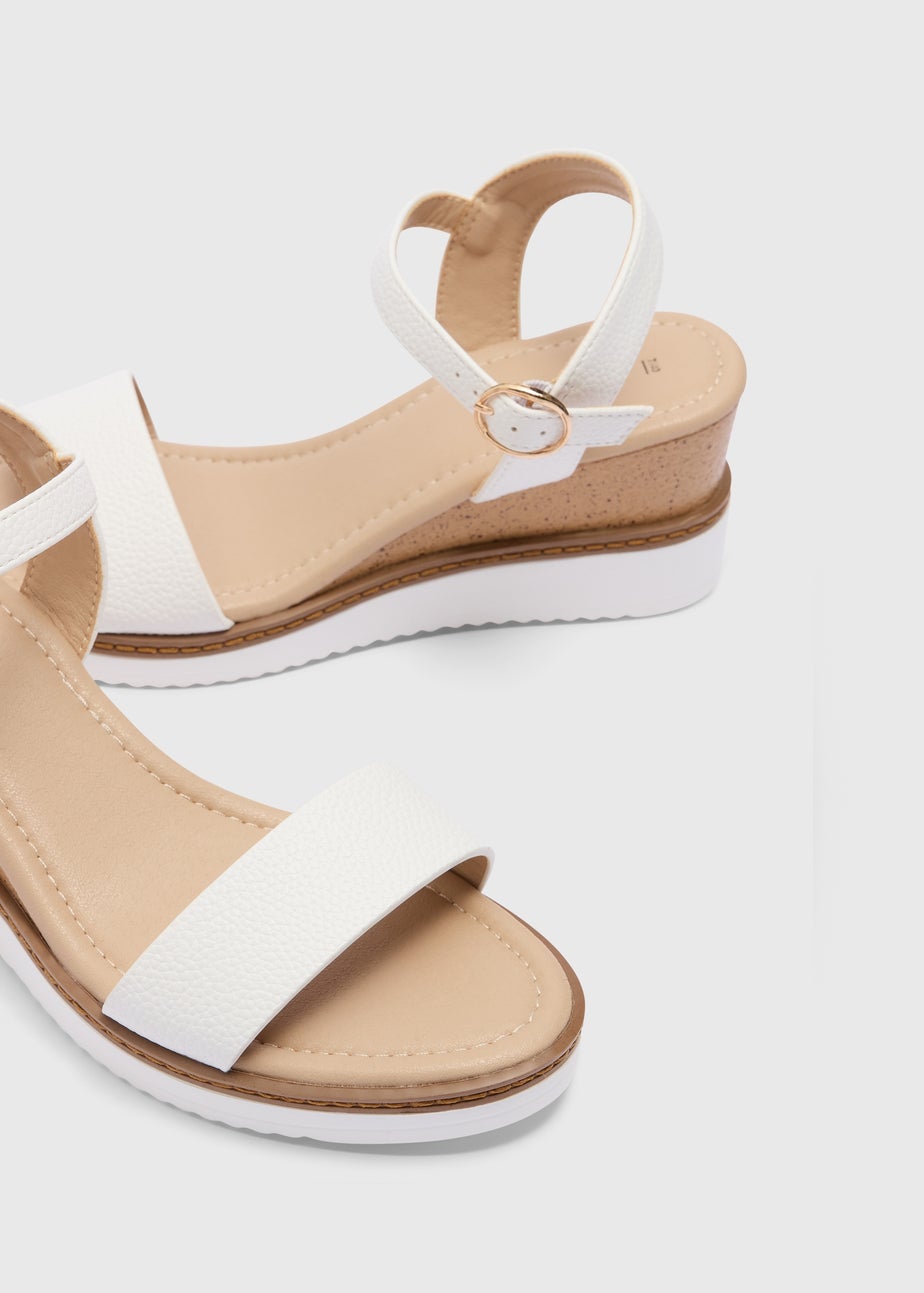 Soleflex White Comfort Wedge Sandals