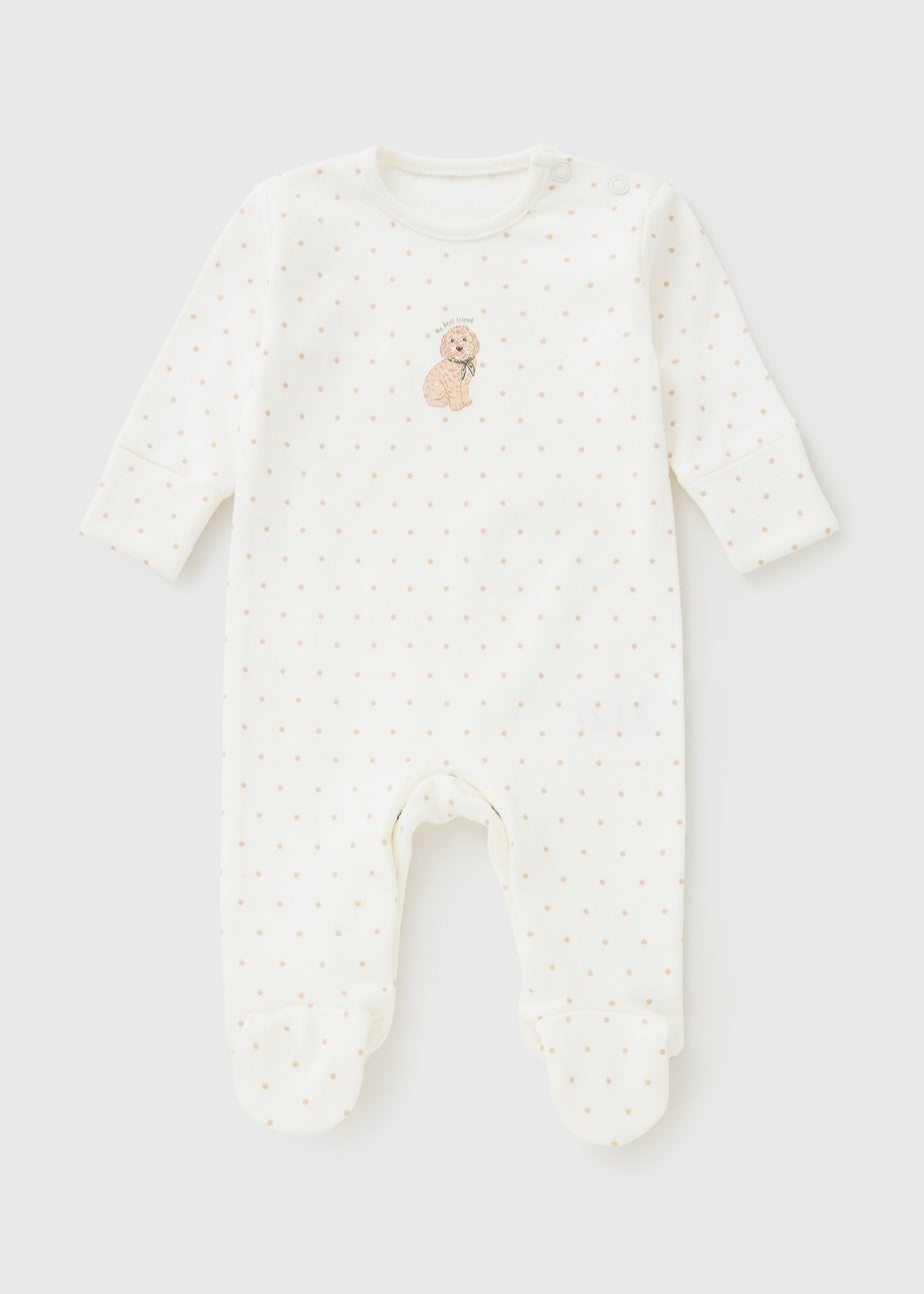 Baby Cream Dog Best Friend Sleepsuit (Newborn-18mths)