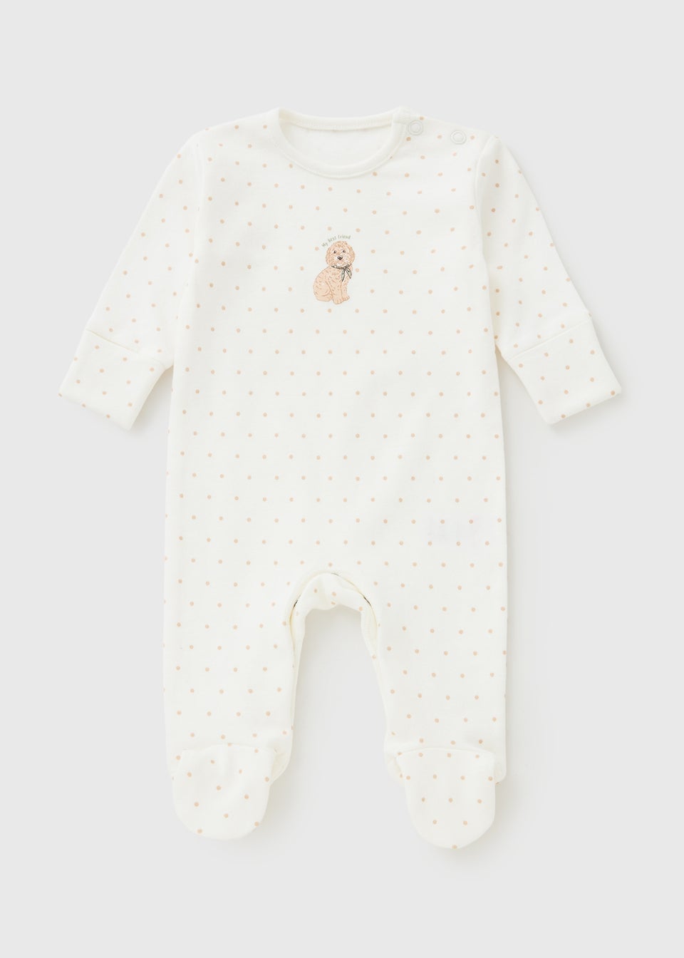 Baby Cream Dog Best Friend Sleepsuit (Newborn-18mths)