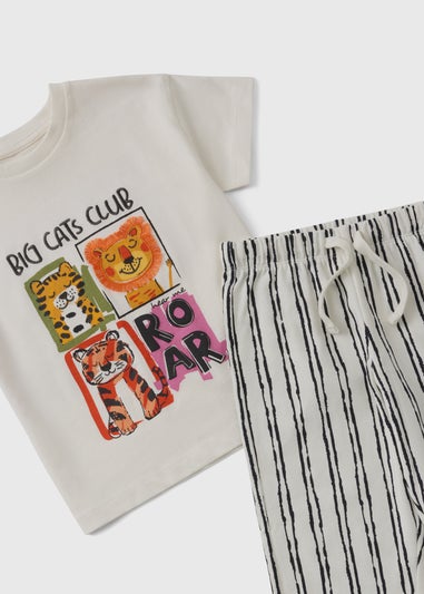 Kids Cream Big Cats Club Top & Trouser Set (1-7yrs)