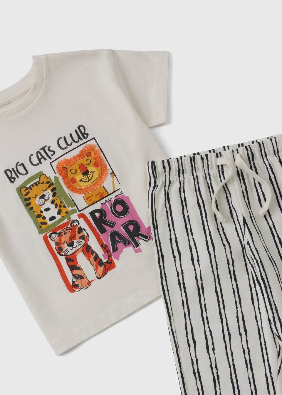 Kids Cream Big Cats Club Top & Trouser Set (1-7yrs)