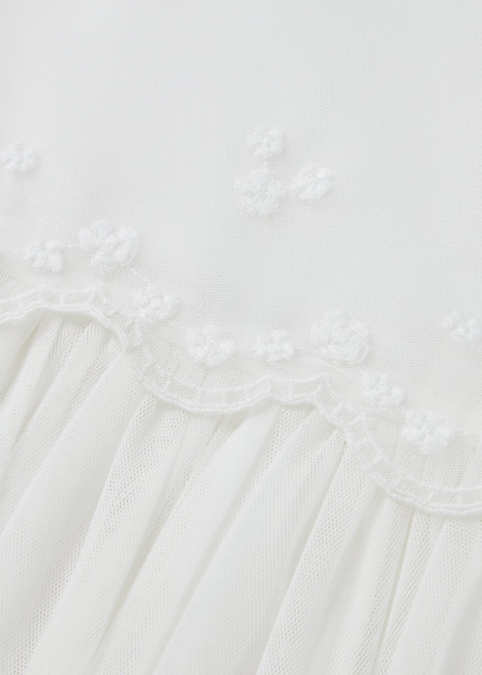 Girls White Lace Mesh Dress (1-10yrs)