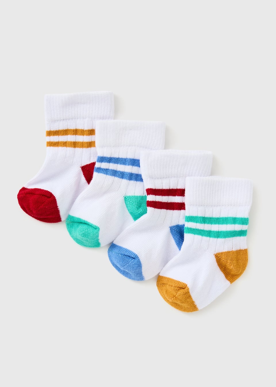 4 Pack Baby Multicolour Design Socks (Newborn-23mths)