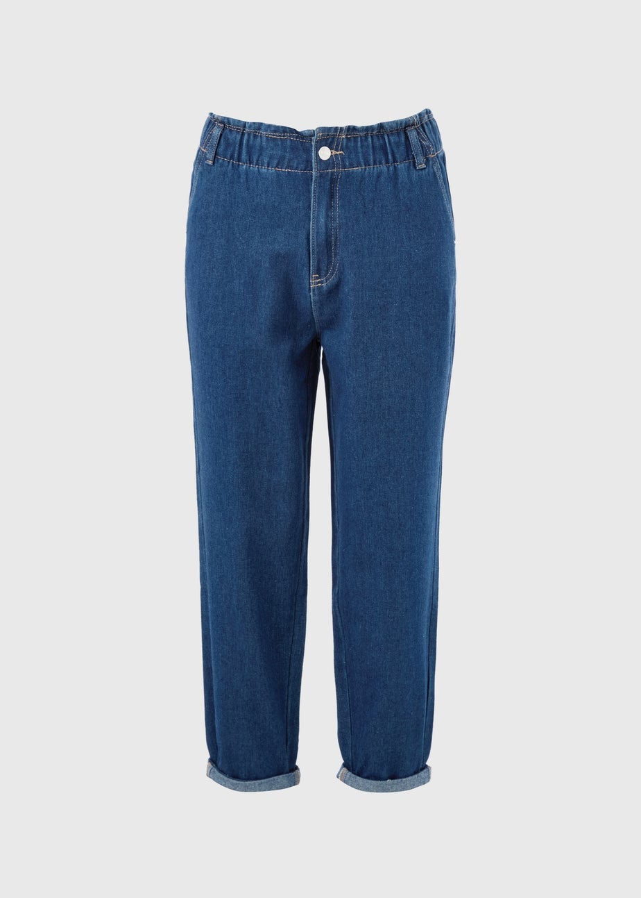 Dark Wash Paperbag Jeans