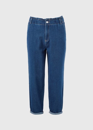 Dark Wash Paperbag Jeans