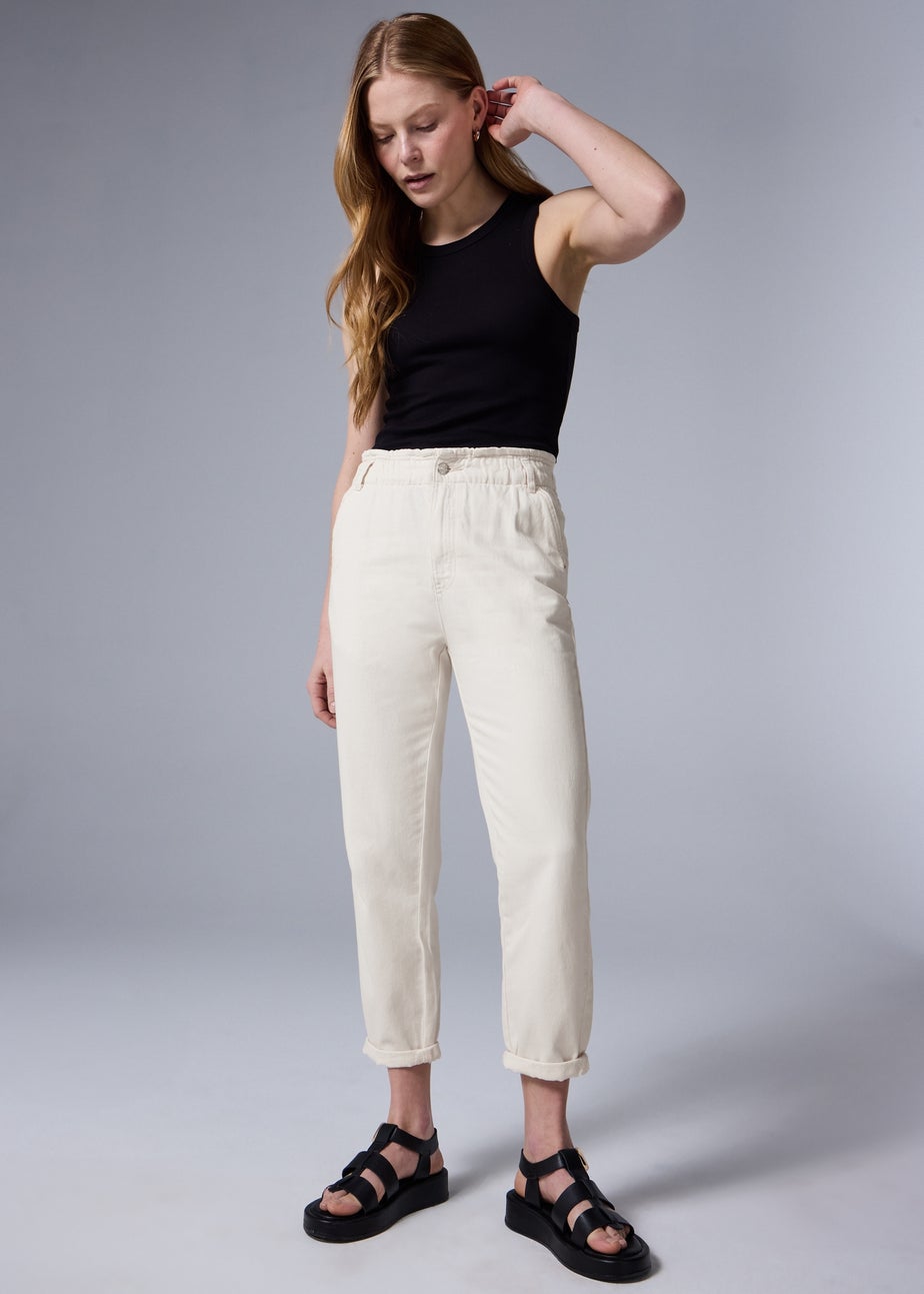 Ecru Paperbag Jeans