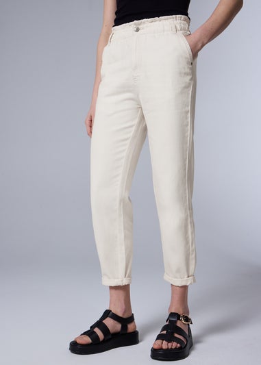 Ecru Paperbag Jeans