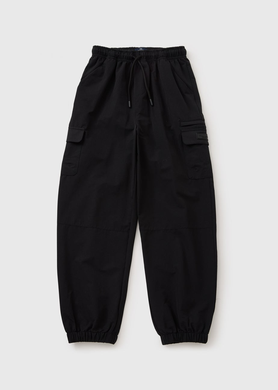 Boys Black Cargo Jogging Bottoms (7-15yrs)