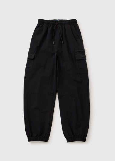 Boys Black Cargo Jogging Bottoms (7-15yrs)
