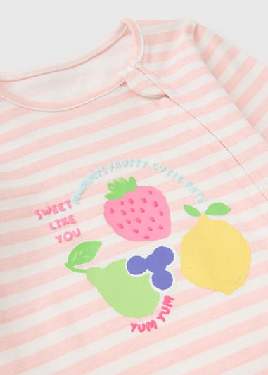 Baby Pink Fruit Footless Sleepsuit (Newborn-23mths)