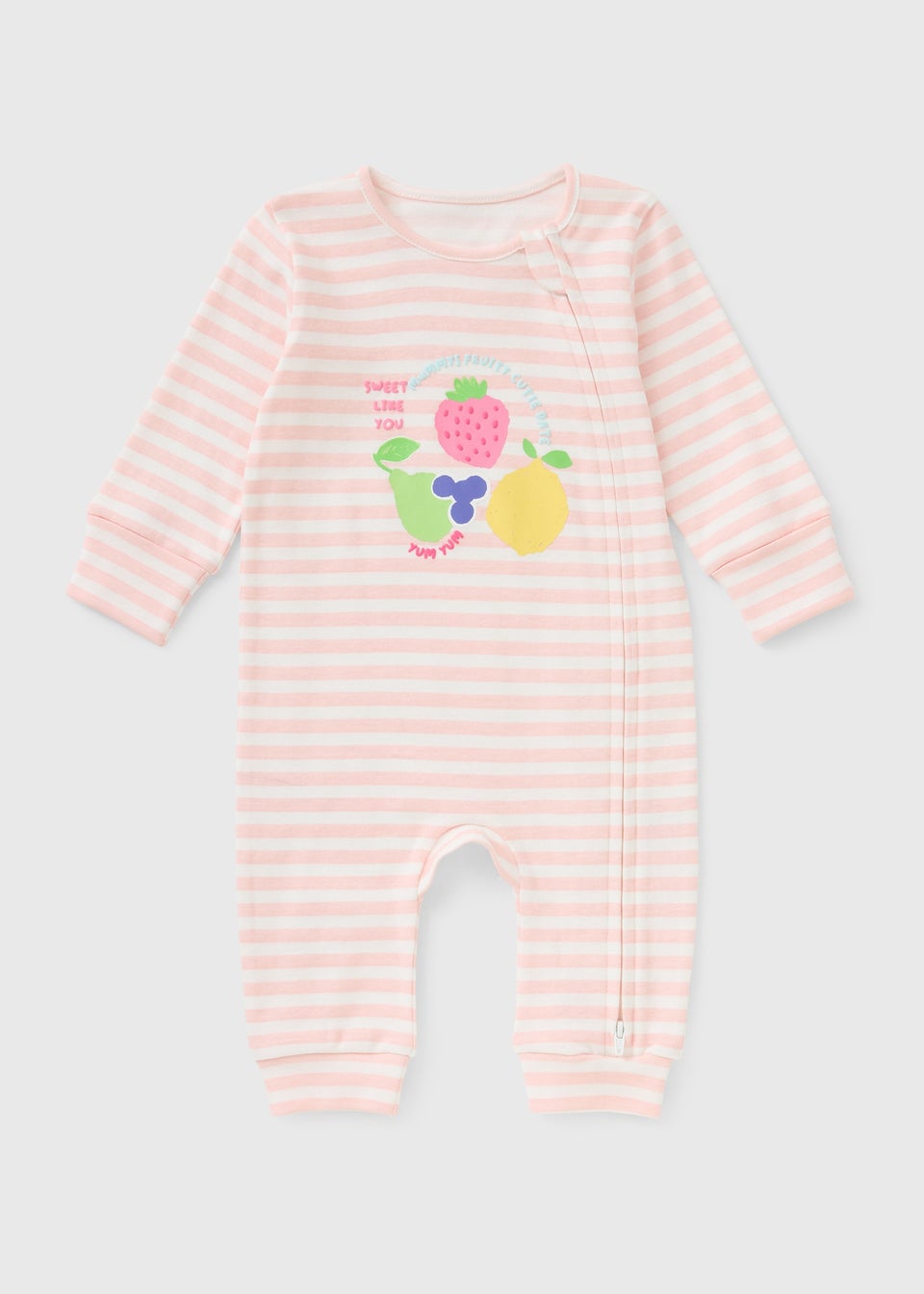 Baby Pink Fruit Footless Sleepsuit (Newborn-23mths)