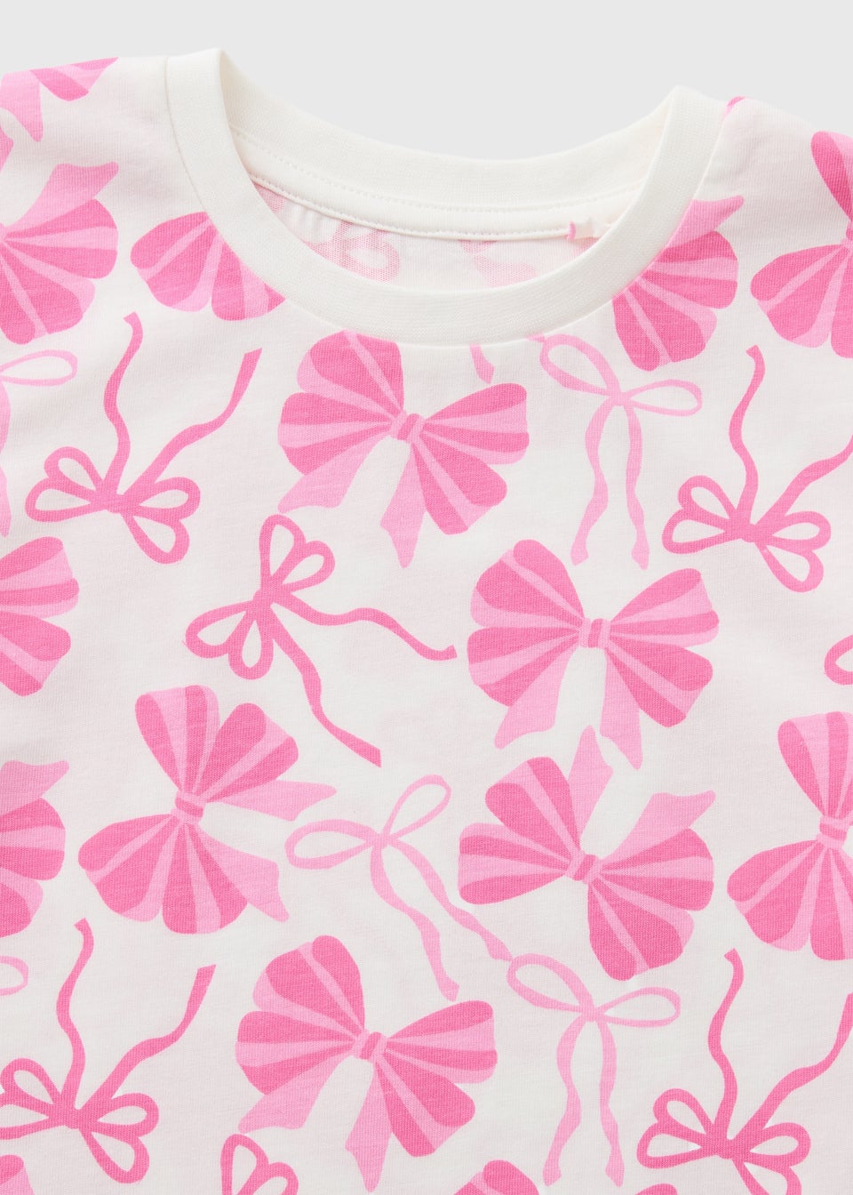 Girls Pink Bow Short Pyjama Set (1-13yrs)