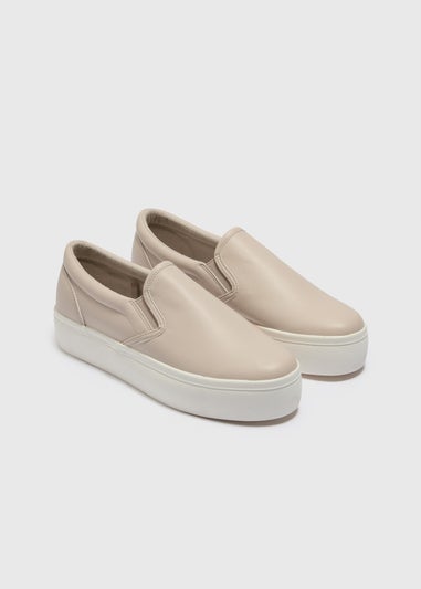 Nude Platform Slip On Shoes
