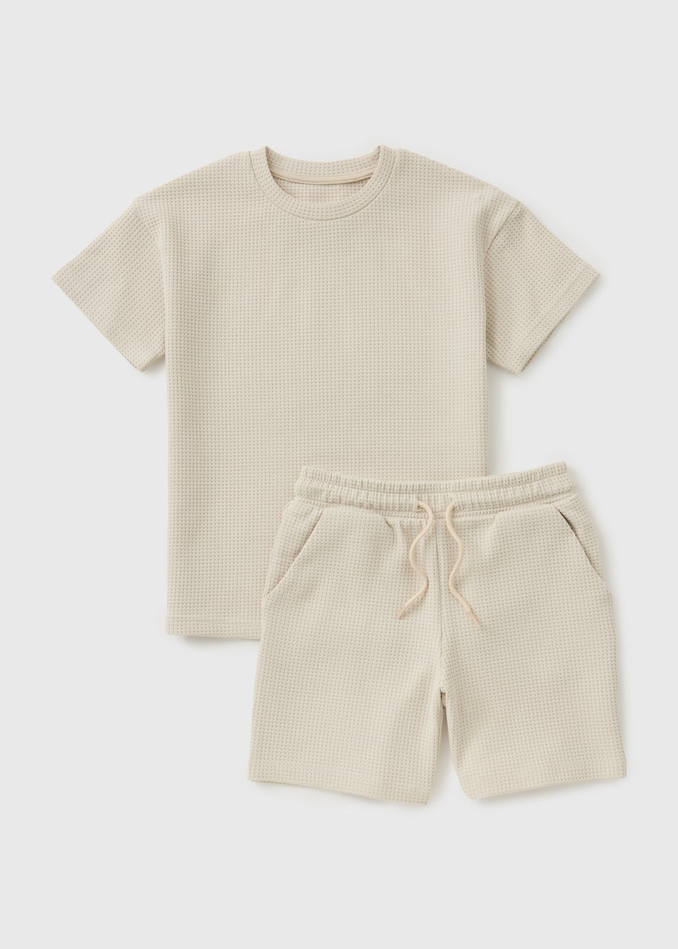 Boys Stone Waffle Top & Shorts Set (7-15yrs)