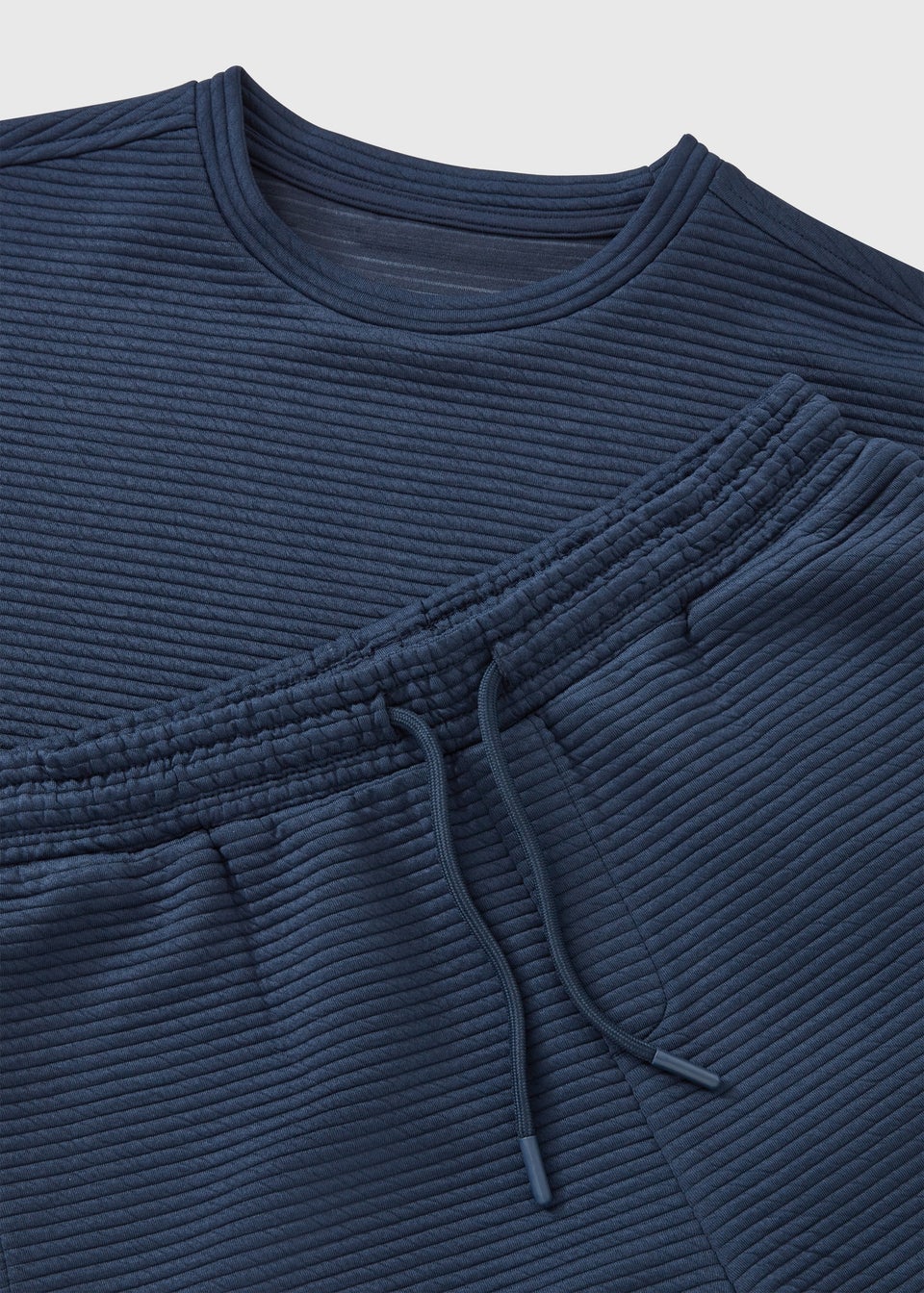 Boys Navy Textured T-Shirt & Short Set (7-15yrs)