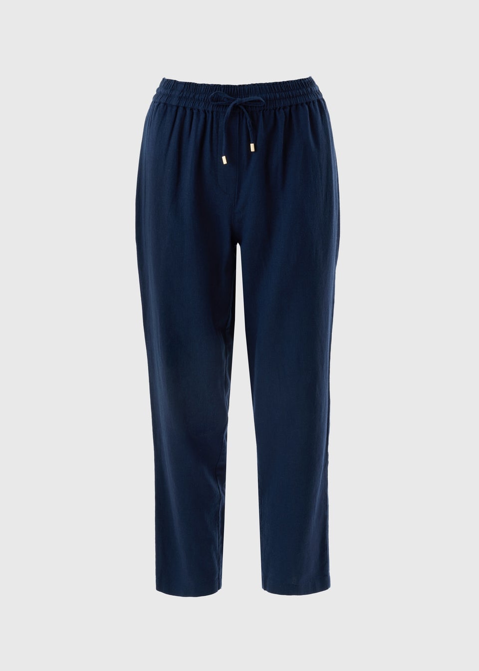 Papaya Petite Navy Linen Tapered Trousers
