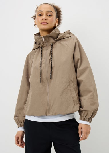Taupe Sporty Crop Jacket