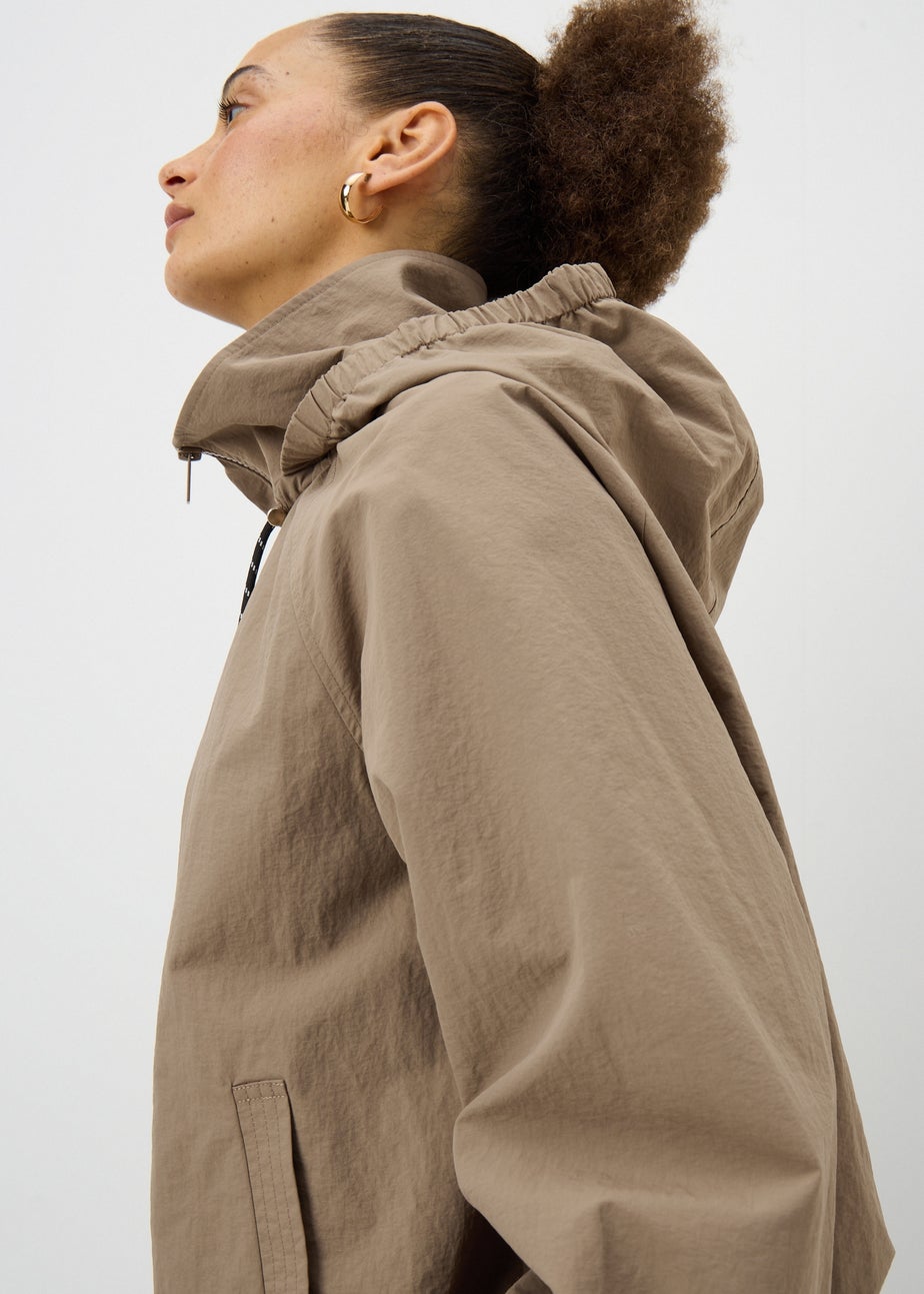 Taupe Sporty Crop Jacket