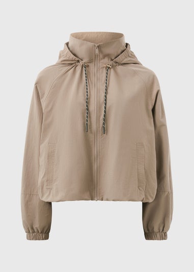 Taupe Sporty Crop Jacket