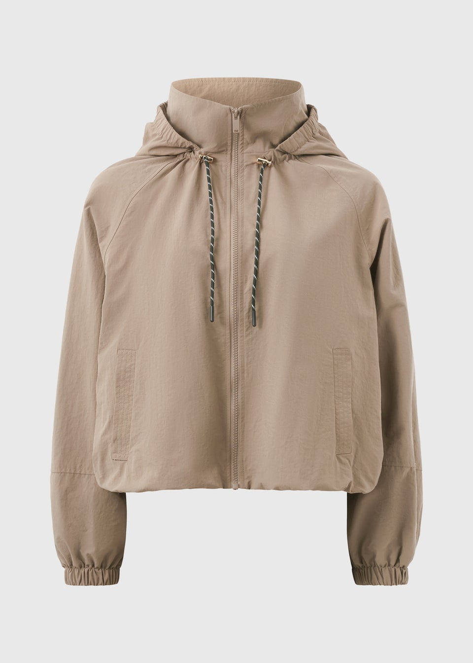 Taupe Sporty Crop Jacket