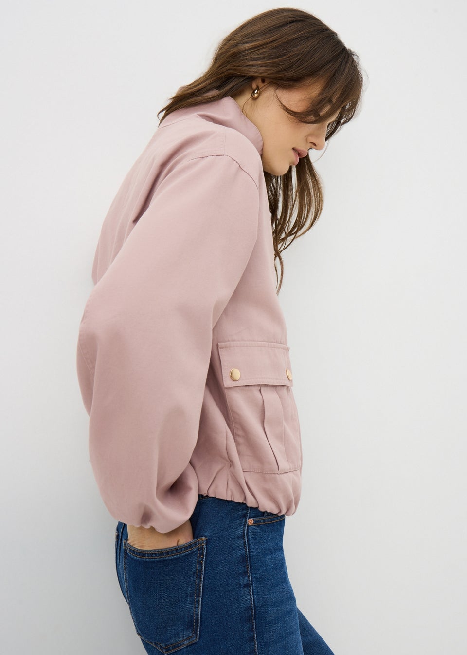 Light Pink Green Utility Jacket