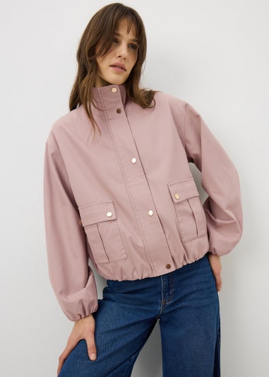 Light Pink Green Utility Jacket