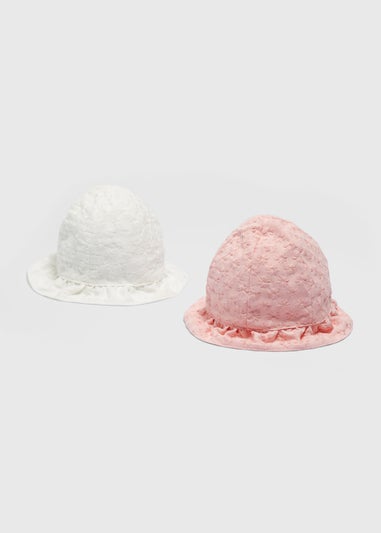 2 Pack Baby Broderie Sunhats (Newborn-24mths)