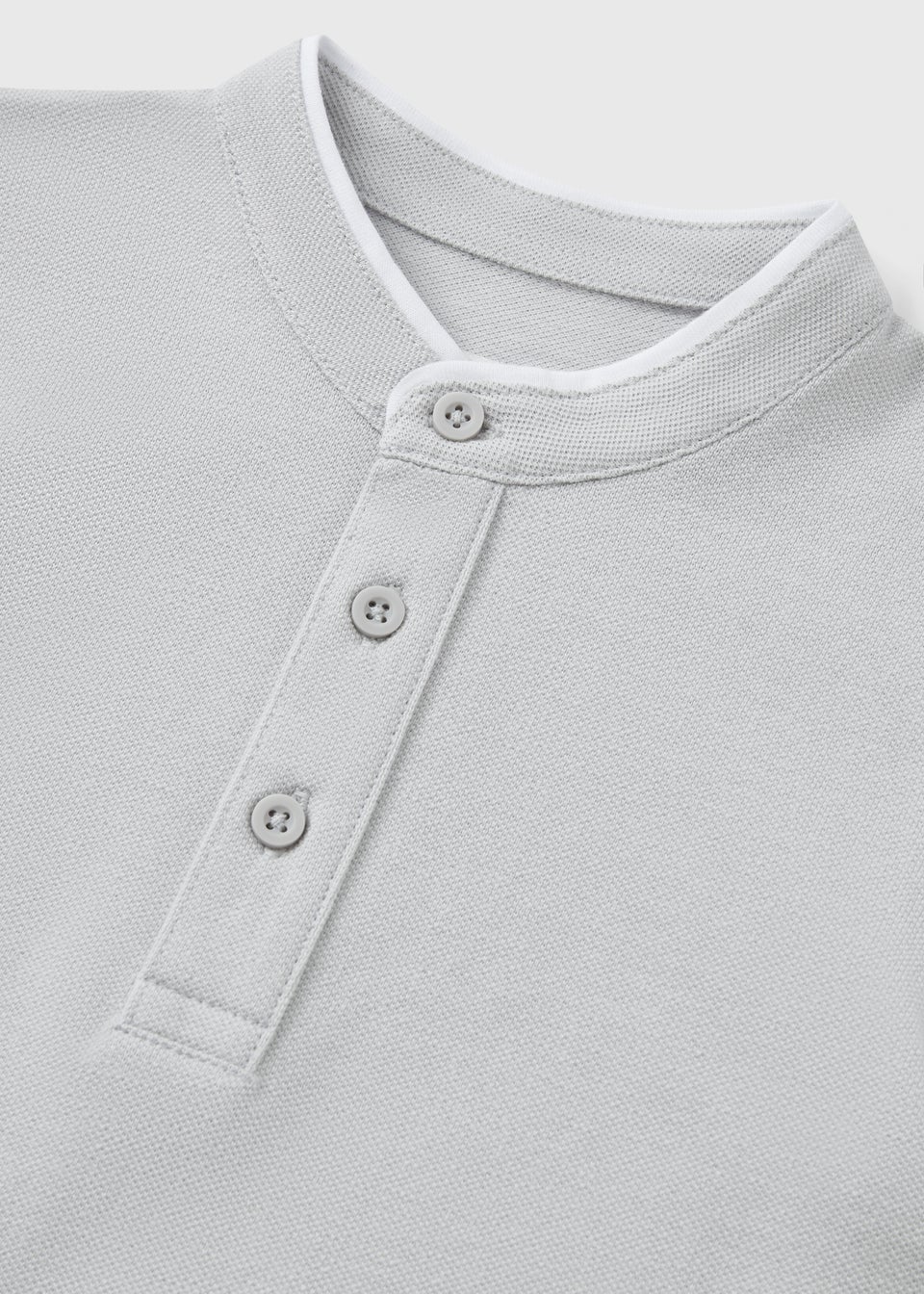 Girls Grey Henley Polo Top (1-7yrs)