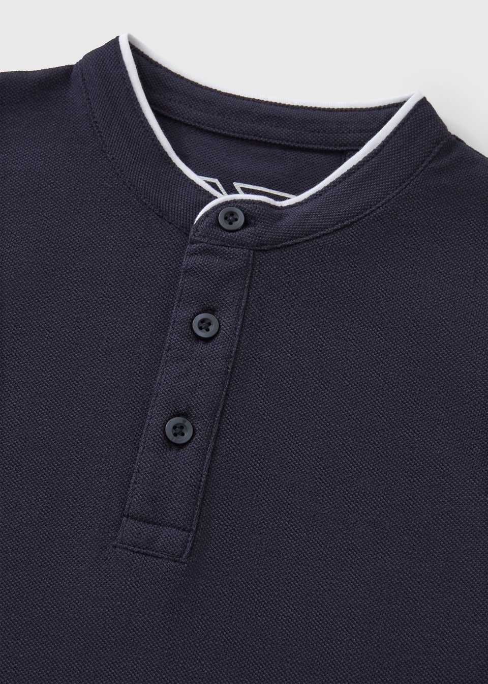 Boys Navy Henley Polo Top (1-7yrs)