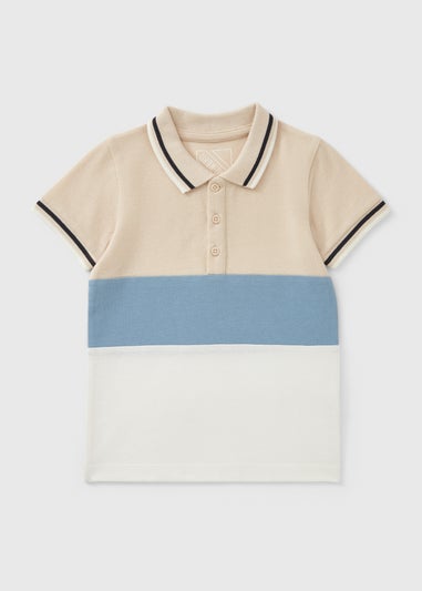 Boys Multicolour Cut & Sew Polo Top (1-7yrs)