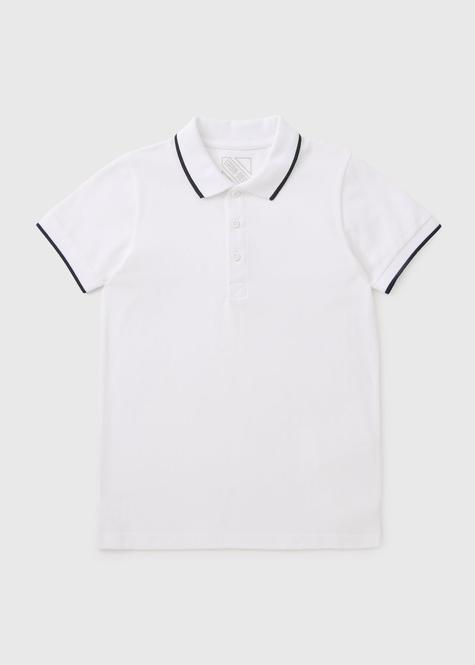 Boys White Tipped Polo Shirt (7-15yrs)