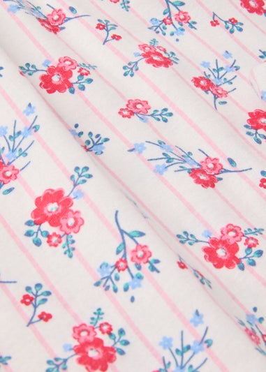 Girls Cream Floral Pyjama Set (1-13yrs)