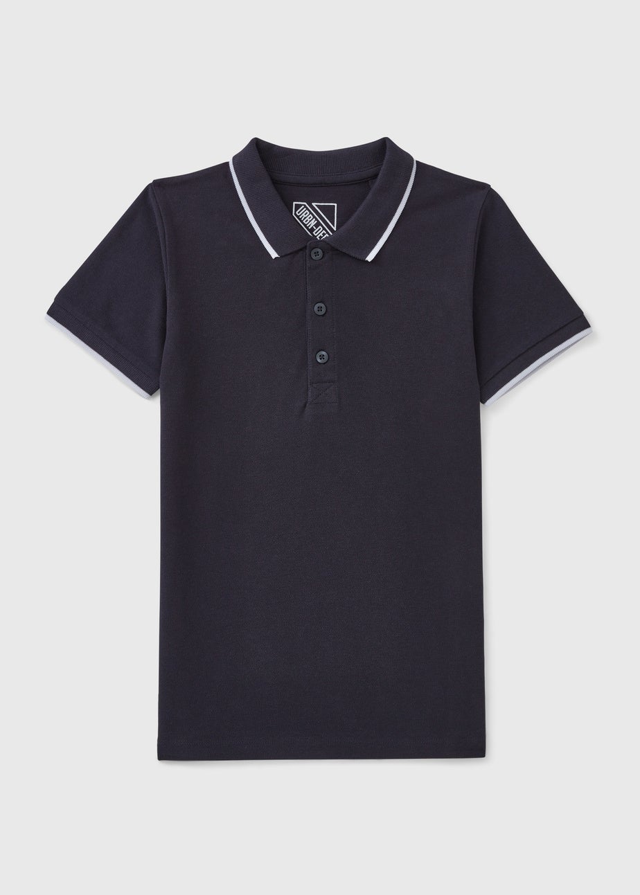Boys Navy Tipped Polo (7-15yrs)