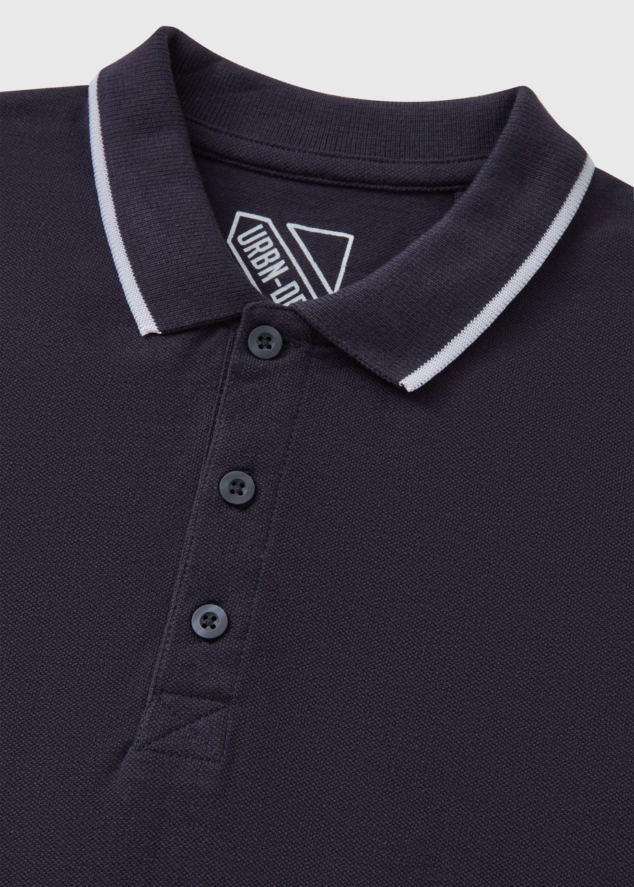 Boys Navy Tipped Polo (7-15yrs)