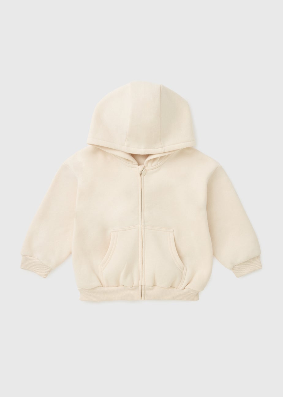 Girls Cream Zip Up Hoodie (1-7yrs)