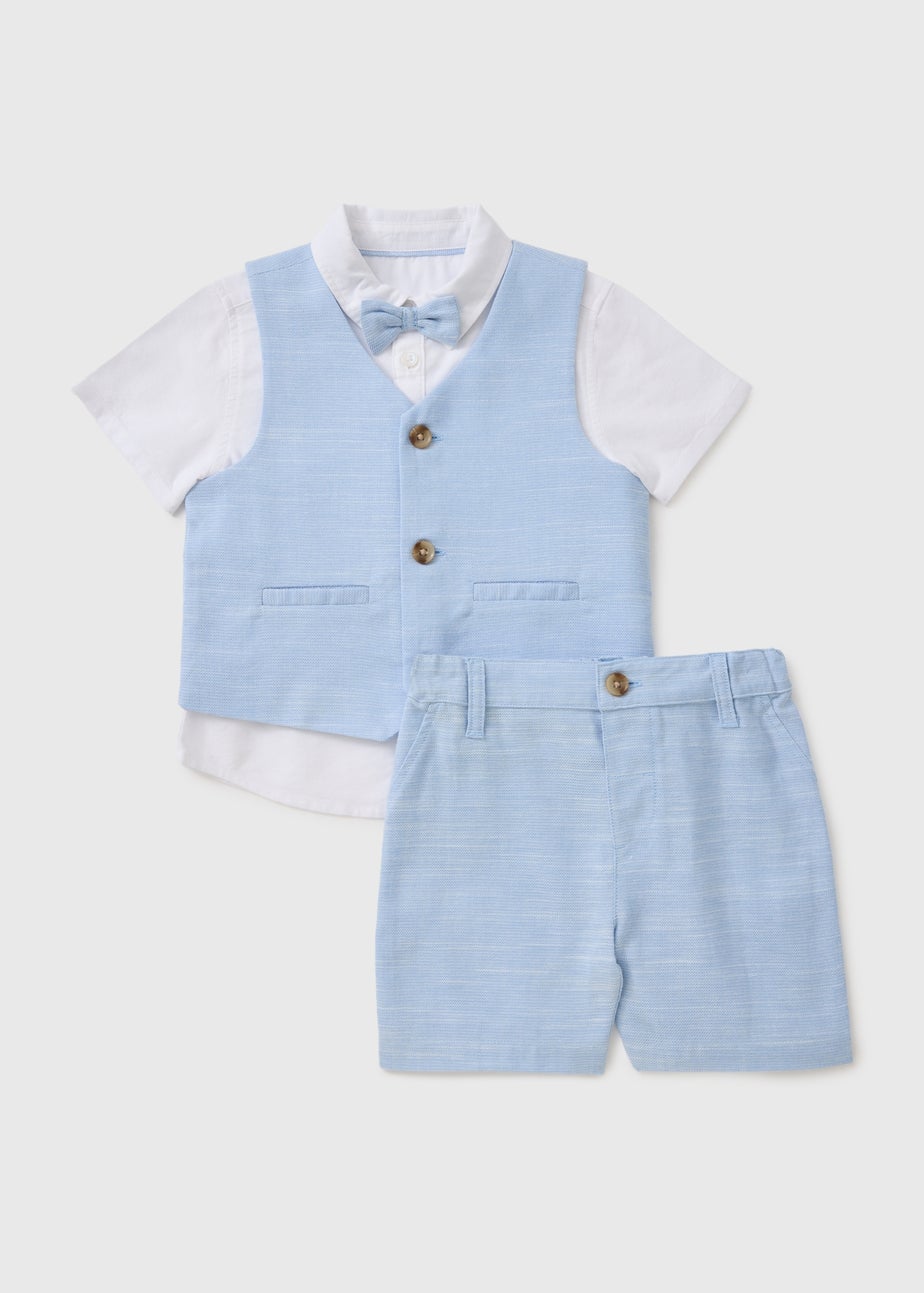 3 Piece Boys Blue Bow Tie Formal Set (1-7yrs)