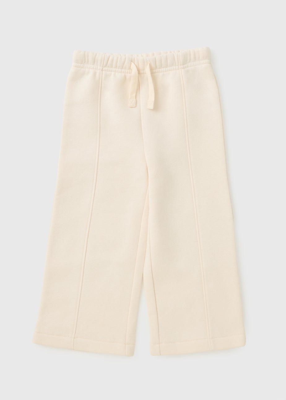 Girls Cream Wide Leg Jogging Bottoms (1-7yrs)