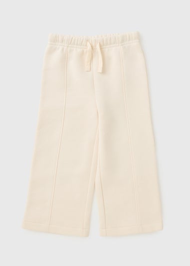 Girls Cream Wide Leg Jogging Bottoms (1-7yrs)