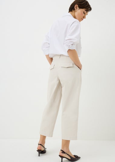 Taupe Culotte Barrel Trousers