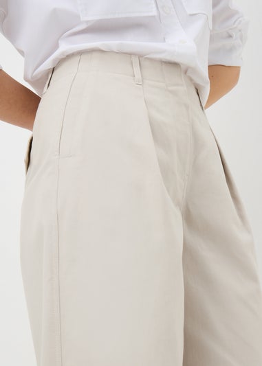 Taupe Culotte Barrel Trousers