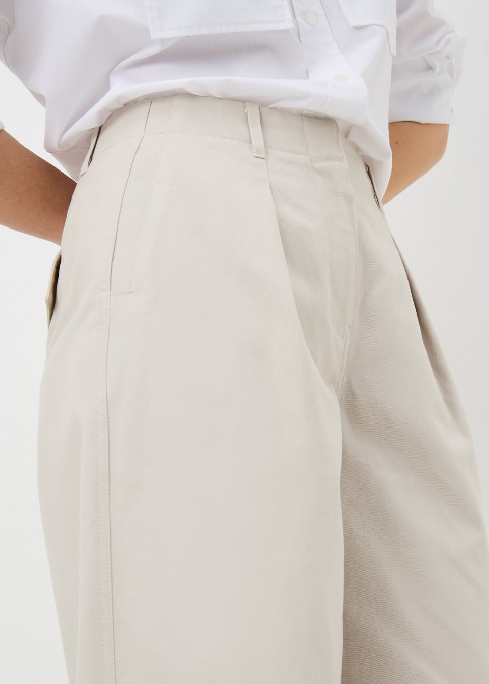 Taupe Culotte Barrel Trousers