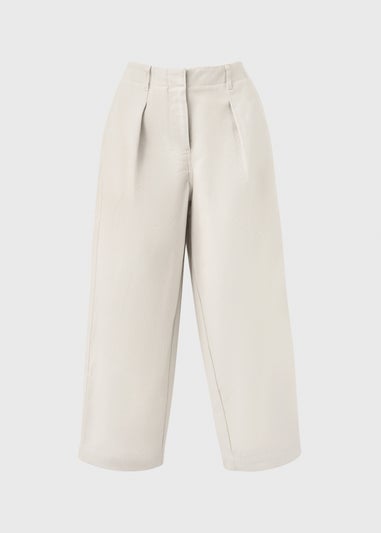 Taupe Culotte Barrel Trousers